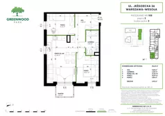 3 pokoje, mieszkanie 55,43 m², piętro 3, oferta nr Nr 105, Greenwood Park, Warszawa, Wesoła, Stara Miłosna, ul. Jeździecka 30