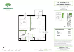 2 pokoje, mieszkanie 48,19 m², piętro 1, oferta nr Nr 81, Greenwood Park , Warszawa, Wesoła, Stara Miłosna, ul. Jeździecka 30