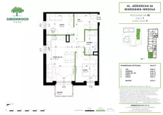 3 pokoje, mieszkanie 55,43 m², piętro 1, oferta nr Nr 95, Greenwood Park , Warszawa, Wesoła, Stara Miłosna, ul. Jeździecka 30