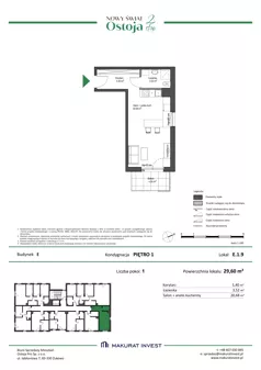 1 pokój, mieszkanie 29,60 m², piętro 1, oferta nr E.1.9, Nowy Świat Ostoja II etap - budynki E, F, G, Gdańsk, Barniewice, ul. Malinowa