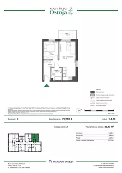 3 pokoje, mieszkanie 94,53 m², piętro 3, oferta nr C.3.20, Nowy Świat Ostoja II etap, Gdańsk, Barniewice, ul. Malinowa