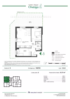 3 pokoje, mieszkanie 57,77 m², parter, oferta nr D.0.2, Nowy Świat Ostoja II etap, Gdańsk, Barniewice, ul. Malinowa