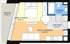 1 pokój, apartament inwestycyjny 30,91 m², piętro 1, oferta nr 2, Marina Iława Apartamenty Turystyczne, Iława, ul. Konstytucji 3 Maja 7
