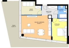3 pokoje, apartament 61,15 m², parter, oferta nr 61, Marina Iława Apartamenty Turystyczne, Iława, ul. Konstytucji 3 Maja 7