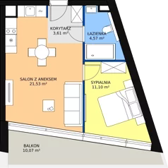 2 pokoje, apartament inwestycyjny 40,57 m², piętro 1, oferta nr 64, Marina Iława Apartamenty Turystyczne, Iława, ul. Konstytucji 3 Maja 7