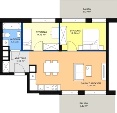 3 pokoje, apartament 56,89 m², piętro 3, oferta nr 47, Port Ostróda, Ostróda, ul. Wypoczynkowa