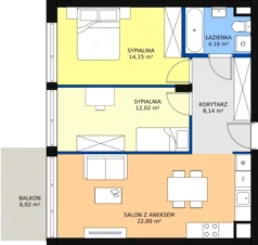 3 pokoje, apartament 60,98 m², piętro 3, oferta nr 49, Port Ostróda, Ostróda, ul. Wypoczynkowa