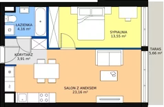 2 pokoje, apartament 44,42 m², piętro 3, oferta nr 59, Port Ostróda, Ostróda, ul. Wypoczynkowa