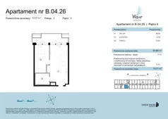 2 pokoje, apartament 53,01 m², piętro 4, oferta nr B.04.26, Wave Świnoujście Thermal & Spa, Świnoujście, Dzielnica Nadmorska, ul. Bolesława Chrobrego 35