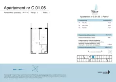 2 pokoje, apartament 46,17 m², piętro 1, oferta nr C.01.05, Wave Świnoujście Thermal & Spa, Świnoujście, Dzielnica Nadmorska, ul. Bolesława Chrobrego 35