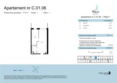 2 pokoje, apartament 45,21 m², piętro 1, oferta nr C.01.06, Wave Świnoujście Thermal & Spa, Świnoujście, Dzielnica Nadmorska, ul. Bolesława Chrobrego 35