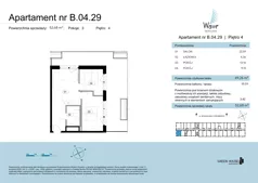 3 pokoje, apartament 52,68 m², piętro 4, oferta nr B.04.29, Wave Świnoujście Thermal & Spa, Świnoujście, Dzielnica Nadmorska, ul. Bolesława Chrobrego 35
