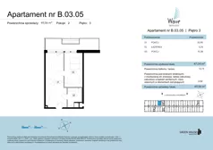 2 pokoje, apartament 49,56 m², piętro 3, oferta nr B.03.05, Wave Świnoujście Thermal & Spa, Świnoujście, Dzielnica Nadmorska, ul. Bolesława Chrobrego 35