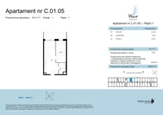 2 pokoje, apartament 46,17 m², piętro 1, oferta nr C.01.05, Wave Świnoujście Thermal & Spa, Świnoujście, Dzielnica Nadmorska, ul. Bolesława Chrobrego 35