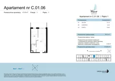 2 pokoje, apartament 45,21 m², piętro 1, oferta nr C.01.06, Wave Świnoujście Thermal & Spa, Świnoujście, Dzielnica Nadmorska, ul. Bolesława Chrobrego 35