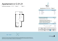 2 pokoje, apartament 40,21 m², piętro 1, oferta nr C.01.21, Wave Świnoujście Thermal & Spa, Świnoujście, Dzielnica Nadmorska, ul. Bolesława Chrobrego 35