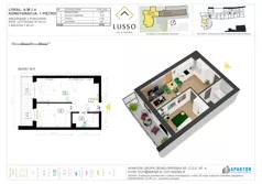 2 pokoje, mieszkanie 37,02 m², piętro 1, oferta nr A1.4, Lusso Al Centro, Gniezno, ul. Wawrzyńca 19