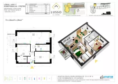3 pokoje, mieszkanie 58,92 m², piętro 1, oferta nr A1.7, Lusso Al Centro, Gniezno, ul. Wawrzyńca 19