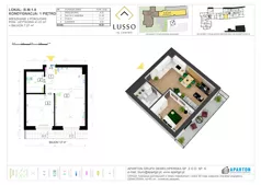 2 pokoje, mieszkanie 41,01 m², piętro 1, oferta nr B1.8, Lusso Al Centro, Gniezno, ul. Wawrzyńca 19
