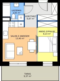 1 pokój, mieszkanie 32,15 m², parter, oferta nr AM3, Osiedle Rodzinne 3, Busko-Zdrój, ul. Młyńska