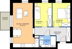 3 pokoje, mieszkanie 54,48 m², piętro 2, oferta nr AM18, Osiedle Rodzinne 3, Busko-Zdrój, ul. Młyńska