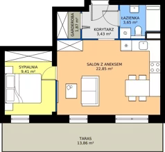 2 pokoje, mieszkanie 41,21 m², parter, oferta nr AM4, Osiedle Rodzinne 3, Busko-Zdrój, ul. Młyńska