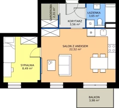 2 pokoje, mieszkanie 40,53 m², piętro 2, oferta nr AM16, Osiedle Rodzinne 3, Busko-Zdrój, ul. Młyńska