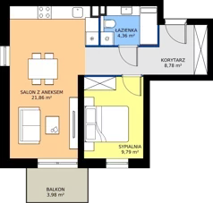 2 pokoje, mieszkanie 44,79 m², piętro 2, oferta nr AM17, Osiedle Rodzinne 3, Busko-Zdrój, ul. Młyńska