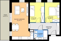 3 pokoje, mieszkanie 55,37 m², parter, oferta nr AM6, Osiedle Rodzinne 3, Busko-Zdrój, ul. Młyńska