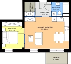 2 pokoje, mieszkanie 41,72 m², piętro 1, oferta nr BM28, Osiedle Rodzinne 3, Busko-Zdrój, ul. Młyńska
