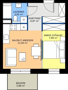 1 pokój, mieszkanie 31,81 m², piętro 2, oferta nr BM33, Osiedle Rodzinne 3, Busko-Zdrój, ul. Młyńska
