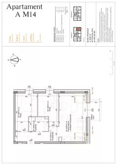3 pokoje, mieszkanie 50,66 m², piętro 2, oferta nr AM14, Osiedle Rodzinne 3, Busko-Zdrój, ul. Młyńska