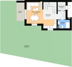 5 pokoi, mieszkanie 84,82 m², parter, oferta nr 1B/1, Budziwojska 3, Rzeszów, Budziwój, ul. Budziwojska 3