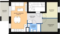 3 pokoje, mieszkanie 54,53 m², piętro 1, oferta nr 1B/5b, Budziwojska 3, Rzeszów, Budziwój, ul. Budziwojska 3