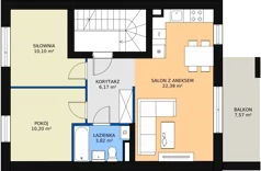 3 pokoje, mieszkanie 62,52 m², piętro 1, oferta nr 1D/1b, Budziwojska 3, Rzeszów, Budziwój, ul. Budziwojska 3