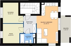 3 pokoje, mieszkanie 62,52 m², piętro 1, oferta nr 1D/3b, Budziwojska 3, Rzeszów, Budziwój, ul. Budziwojska 3