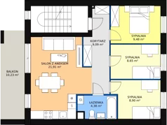 4 pokoje, mieszkanie 62,41 m², piętro 1, oferta nr 1E/1a, Budziwojska 3, Rzeszów, Budziwój, ul. Budziwojska 3