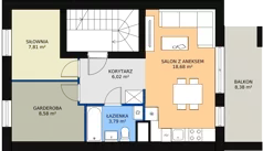 3 pokoje, mieszkanie 54,53 m², piętro 1, oferta nr 1F/1b, Budziwojska 3, Rzeszów, Budziwój, ul. Budziwojska 3