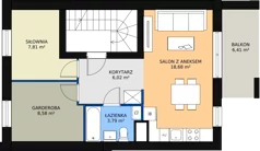 3 pokoje, mieszkanie 54,53 m², piętro 1, oferta nr 1F/2b, Budziwojska 3, Rzeszów, Budziwój, ul. Budziwojska 3