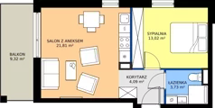 2 pokoje, mieszkanie 42,65 m², piętro 2, oferta nr 37, Traviata, Warszawa, Białołęka, Kobiałka, ul. Giuseppe Verdiego 22