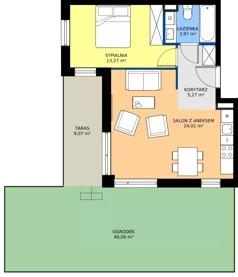 2 pokoje, mieszkanie 46,64 m², piętro 1, oferta nr 19, Traviata, Warszawa, Białołęka, Kobiałka, ul. Giuseppe Verdiego 22