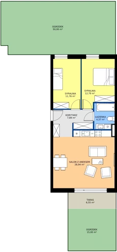 3 pokoje, mieszkanie 65,75 m², parter, oferta nr 8, Traviata, Warszawa, Białołęka, Kobiałka, ul. Giuseppe Verdiego 22