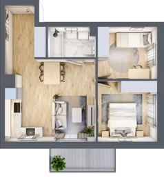 3 pokoje, mieszkanie 48,51 m², piętro 5, oferta nr 58, Pulse, Bydgoszcz, Wzgórze Wolności, ul. Wojska Polskiego
