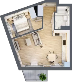 2 pokoje, mieszkanie 41,61 m², piętro 4, oferta nr 20, Pulse, Bydgoszcz, Wzgórze Wolności, ul. Wojska Polskiego
