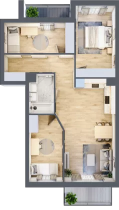 4 pokoje, mieszkanie 71,87 m², piętro 1, oferta nr 7, Pulse, Bydgoszcz, Wzgórze Wolności, ul. Wojska Polskiego