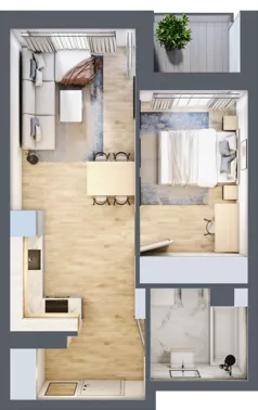 2 pokoje, mieszkanie 40,78 m², piętro 2, oferta nr 16, Boutique, Niemcz, ul. Władysława Reymonta