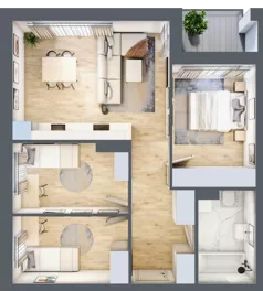 4 pokoje, mieszkanie 61,20 m², piętro 1, oferta nr 7, Boutique, Niemcz, ul. Władysława Reymonta