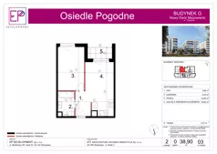 2 pokoje, mieszkanie 38,90 m², parter, oferta nr G03, Osiedle Pogodne, NOWY ETAP bud. G, H, Nowy Dwór Mazowiecki, Nowodworzanka, ul. Pogodna / Leśna / Dębowa