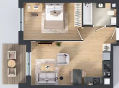 2 pokoje, mieszkanie 40,85 m², piętro 1, oferta nr 14, Apartamenty Talarowa 3, Warszawa, Białołęka, Tarchomin, ul. Talarowa