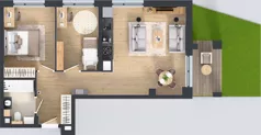 3 pokoje, mieszkanie 56,34 m², piętro 1, oferta nr WP-12, Warzelnicza Park, Warszawa, Białołęka, Brzeziny, ul. Warzelnicza